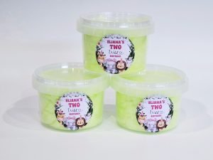 Safari theme themed personalised fairy floss tub