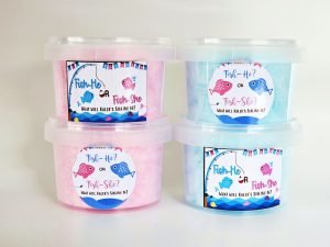 Gender Reveal personalised fairy floss party favour tub made in Australia