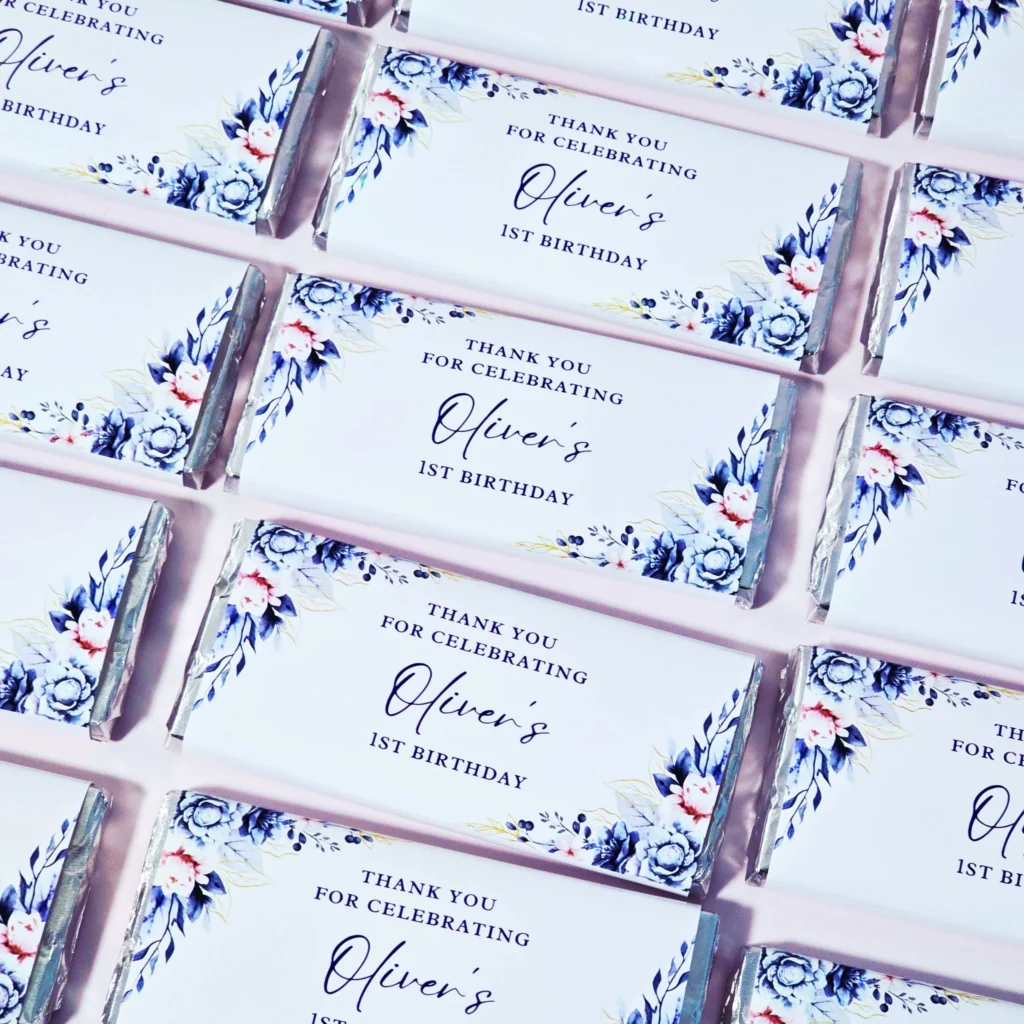 Custom chocolate bar wrappers for events and celebrations
