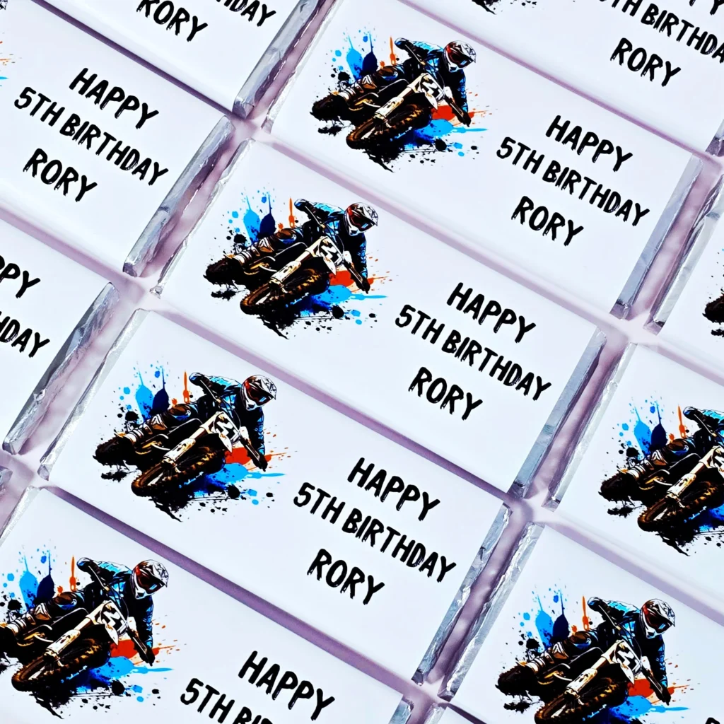 Custom wrapped chocolate bars for event orders