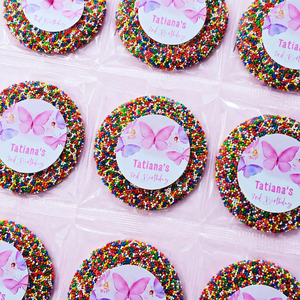 Large chocolate freckles for party favours and guest gifts