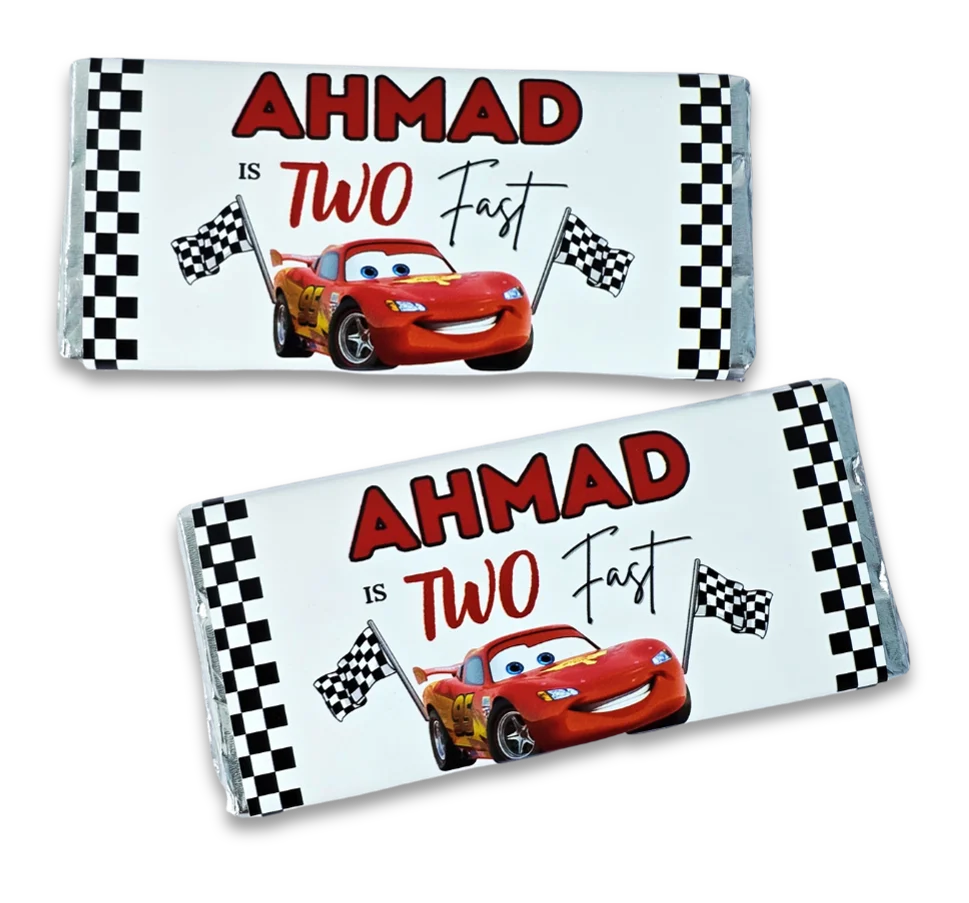 Personalised chocolate bars for party favours and events