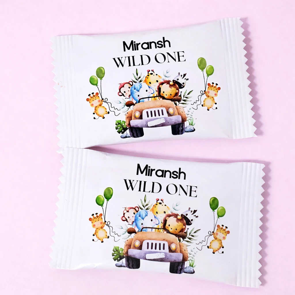 Personalised Skittles and M& candy packs for party bags and dessert tables