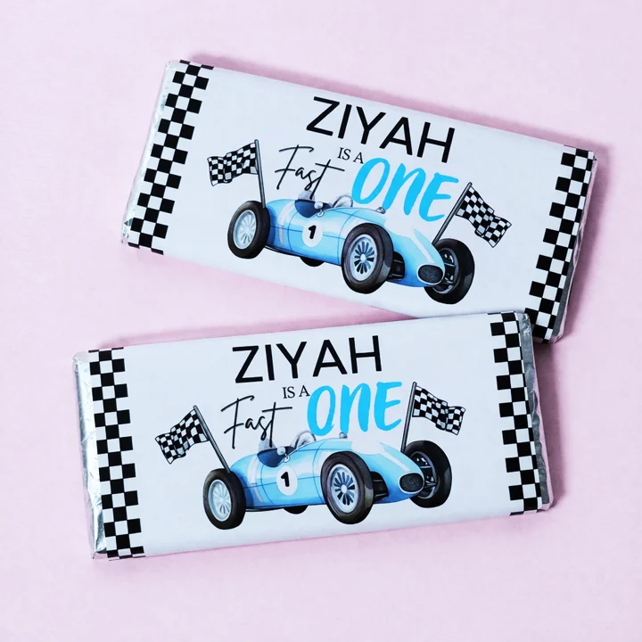 Personalised chocolate bar wrapper design for celebrations