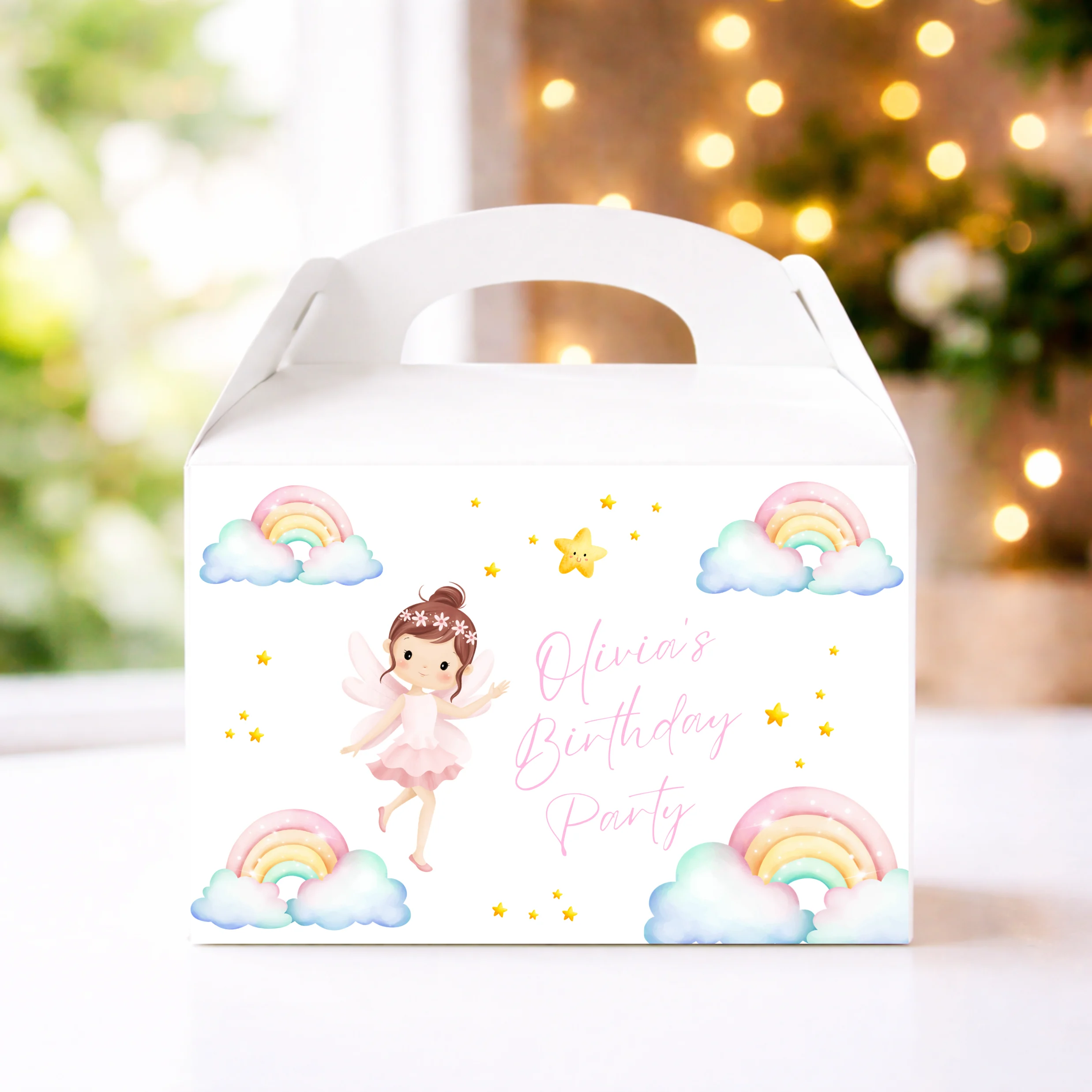 Party favour boxes with custom labels for kids parties