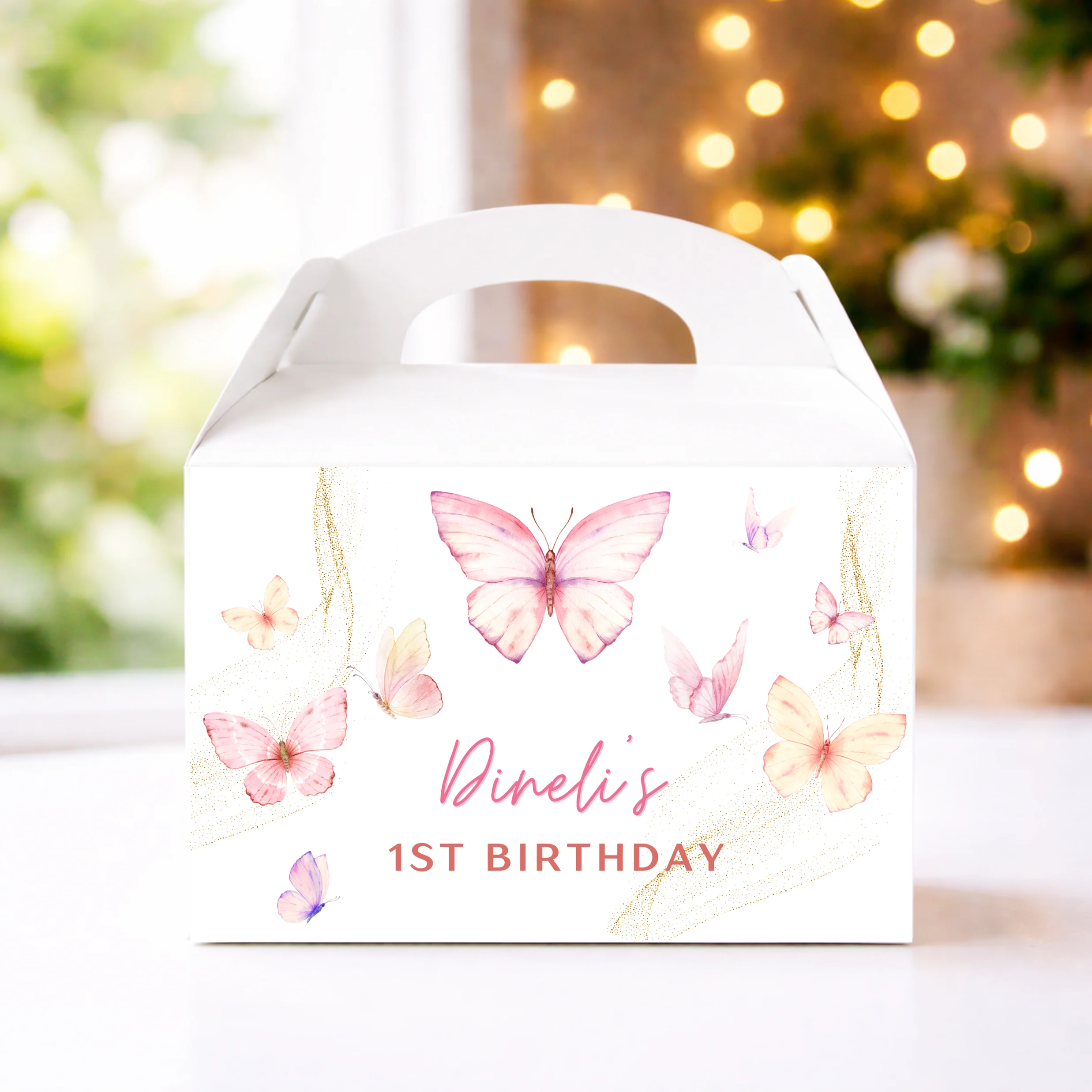 Personalised treat boxes for birthdays and 1st birthday celebrations