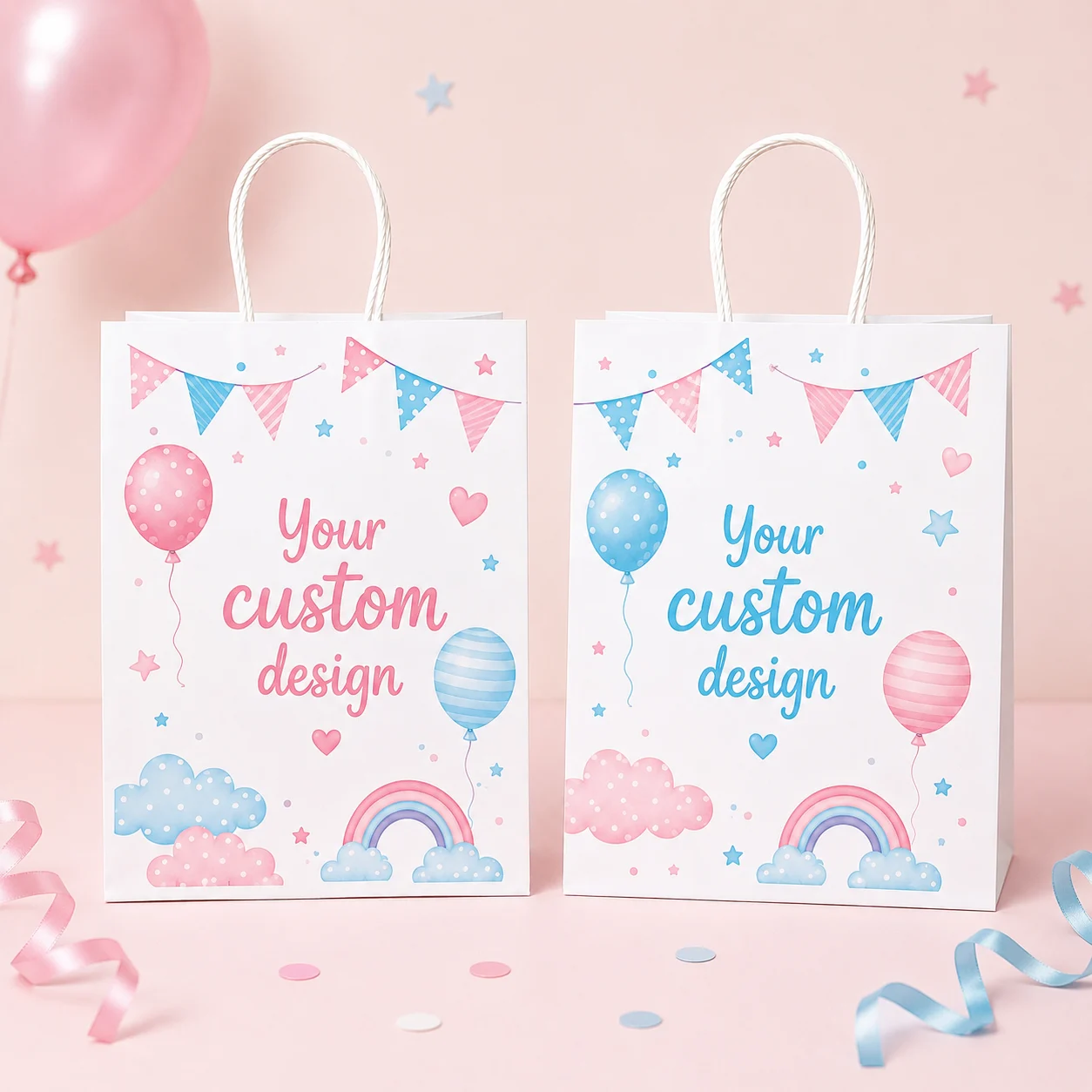 Custom personalised party bags for birthdays, weddings, baby shower and corporate events