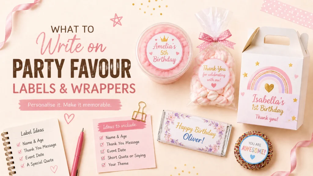 What to Write on Party Favour Labels and Wrappers