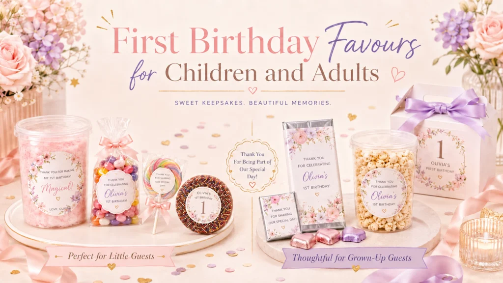 First Birthday Favours for Children and Adults