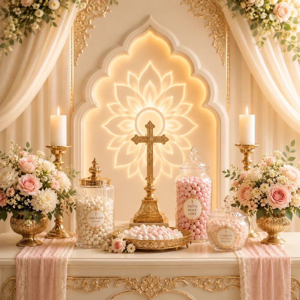 Flossty Treats religious celebration favours for Christening, Baptism, Holy Communion and Eid, with personalised treats and labels.