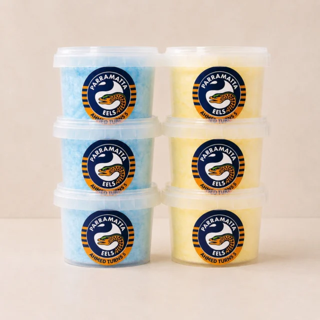 💙💛 Sweet treats for the ultimate Parramatta Eels fan! 🏉✨
Our personalised fairy floss tubs are the perfect party favours for birthdays, sports parties and NRL celebrations 🎉🍭

Custom labels, fun colours and made fresh to order for your special event 💫
Perfect for kids birthday parties, team celebrations and themed party setups!

🎀 Personalised stickers included
📦 Australia-wide shipping
💕 Made fresh to order by Flossty Treats

Custom orders available:
www.flossty.com.au

#personalisedfairyfloss #fairyflosspartyfavours #parramattaeels #nrlparty #sportsbirthdayparty #custompartyfavours #kidsbirthdayparty #birthdaypartyfavours #partyfavoursaustralia #personalisedpartyfavours #fairyfloss #cottoncandy #themedpartyfavours #nrlfan #parramattaeelsfan #partyideas #flosstytreats