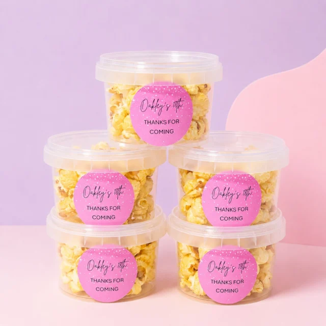 🍿 Personalised caramel popcorn party favours for glamorous birthday celebrations 💖✨
Delicious caramel popcorn tubs made fresh to order with personalised stickers designed to match your special event 🎉 Perfect for birthdays, baby showers, weddings,  school events, sporting clubs & corporate functions ✨

🎀 Free personalised stickers
🍿 Crunchy caramel popcorn treats
📦 Australia-wide shipping
💕 Made fresh to order

Order online now:
www.flossty.com.au

#caramelpopcorn #personalisedpopcorn #popcornpartyfavours #birthdaypartyfavours #18thbirthday #personalisedpartyfavours #partyfavoursaustralia #custompartyfavours #birthdaycelebration #themedpartyfavours #birthdayideas #customlabels #partytreats #personalisedtreats #eventfavours #sweettreats #flosstytreats